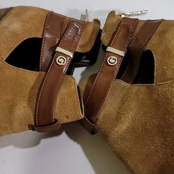 Guess Brown Suede Cutout Heeled Booties Size 7 - Picture 9 of 10
